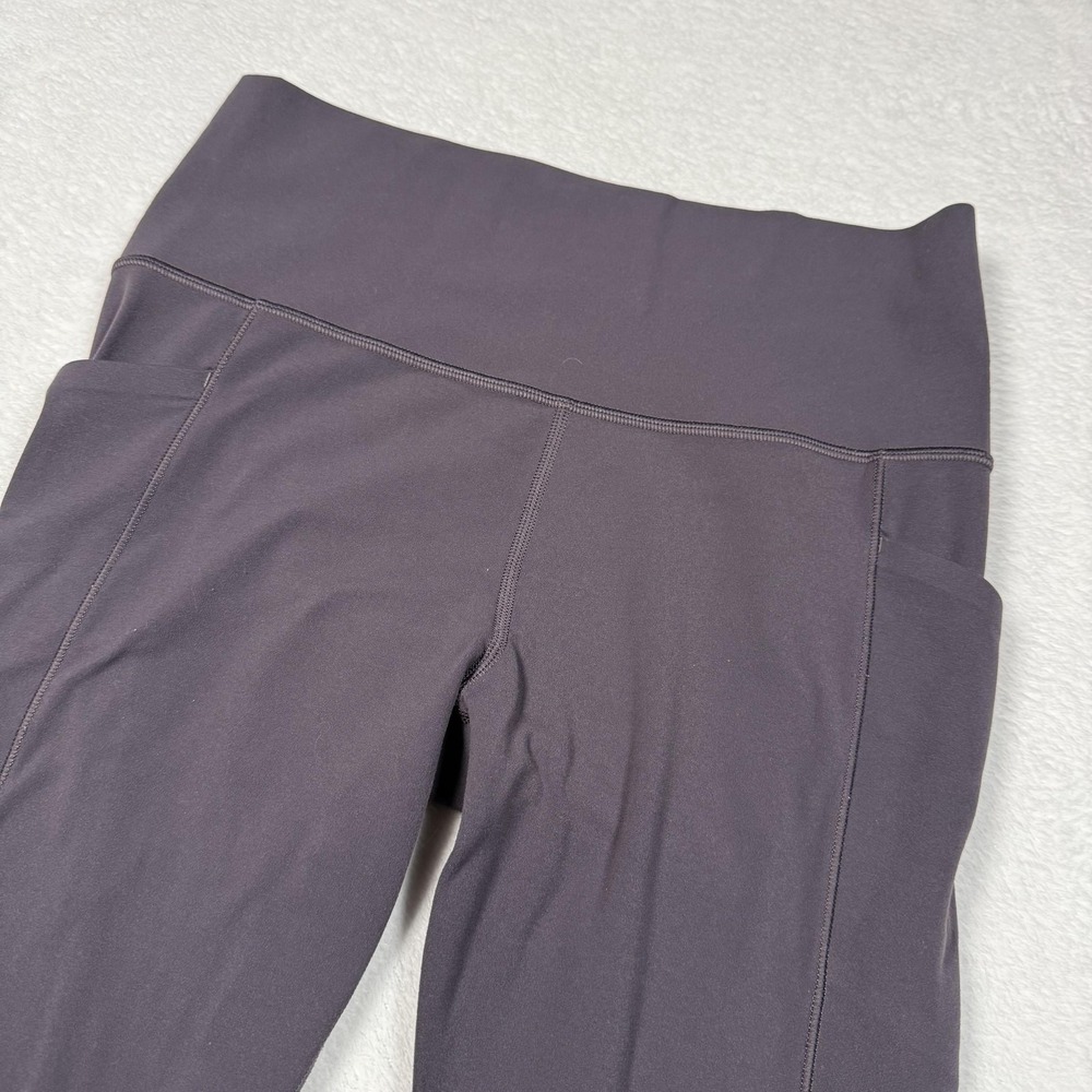 Athleta Pants Womens Medium Gray Salutation Stash Pocket Cinch 7/8 Yoga Leggings